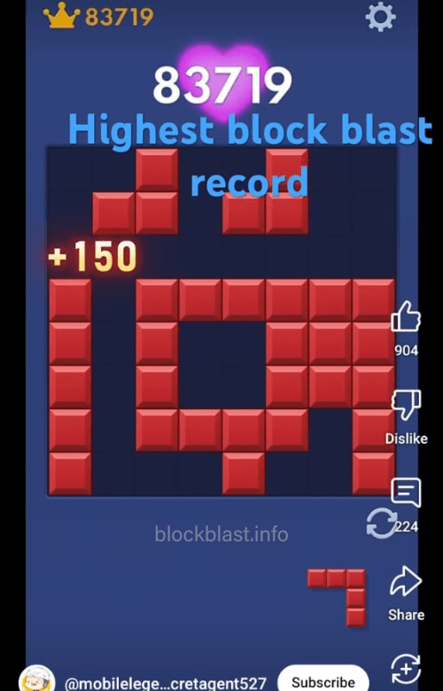 highest record with Block blast latest version in 2025